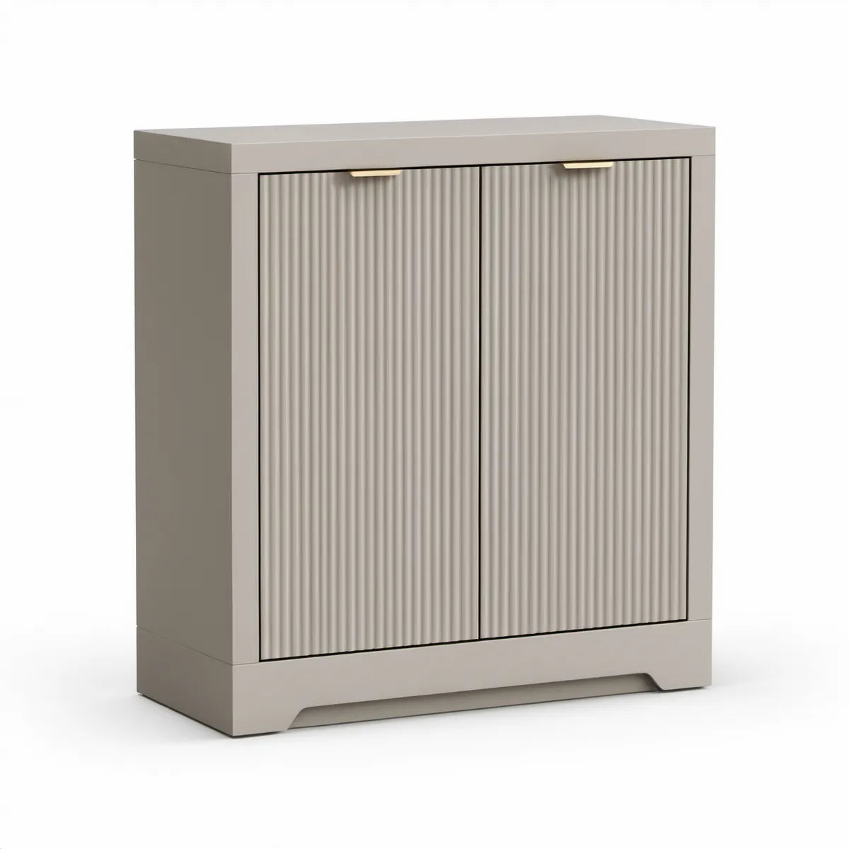 Móvel de Arrumação em MDF Bege com 2 Portas Caneladas, 80 x 40 x 90 cm