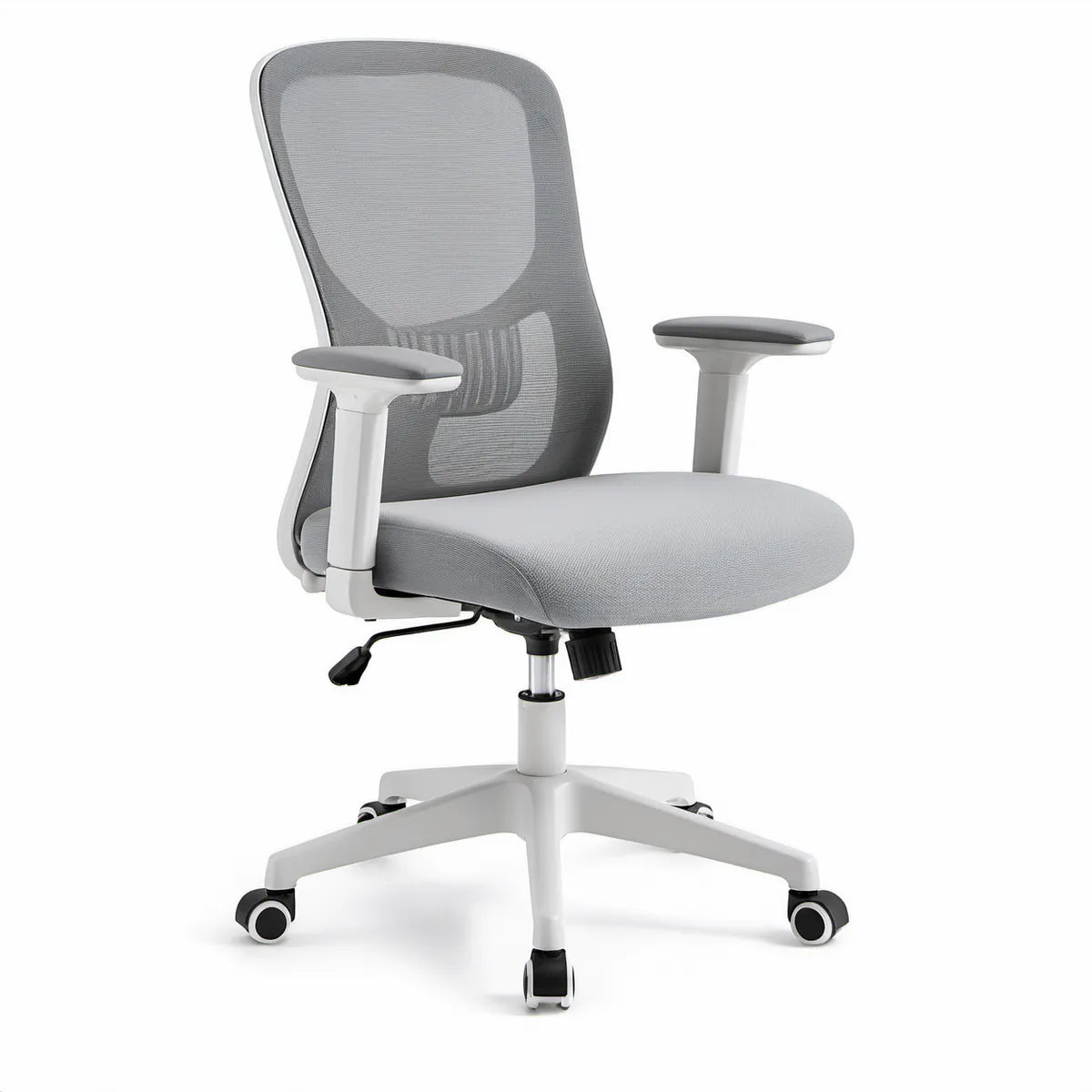 Cadeira de Escritório Ergonómica em Malha Cinzenta com Apoio Lombar, 64 x 64 x 112-122 cm