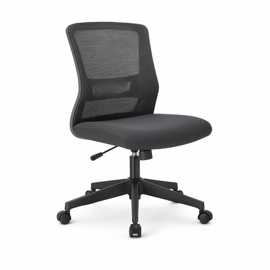 Cadeira de Escritório Giratória Preta com Encosto em Rede, 62 x 62 x 90-100 cm